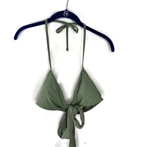 Aerie Green Scoop Halter Bikini Top Size Small NWT